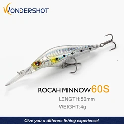 Wondershot A21 Wobbler Minnow 6cm 6,8g – Artificial 1,5m 6 colores
