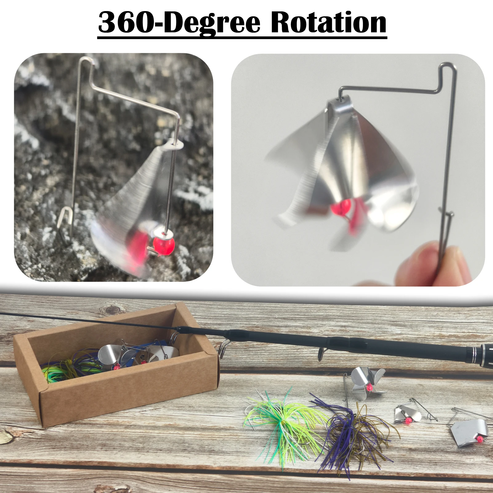 FREE FISHER Chatterbait con blade metálico y falda de goma - imagen 4