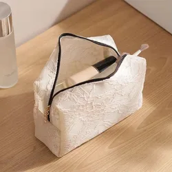 Bolsa cosméticos impermeable de encaje floral gran capacidad