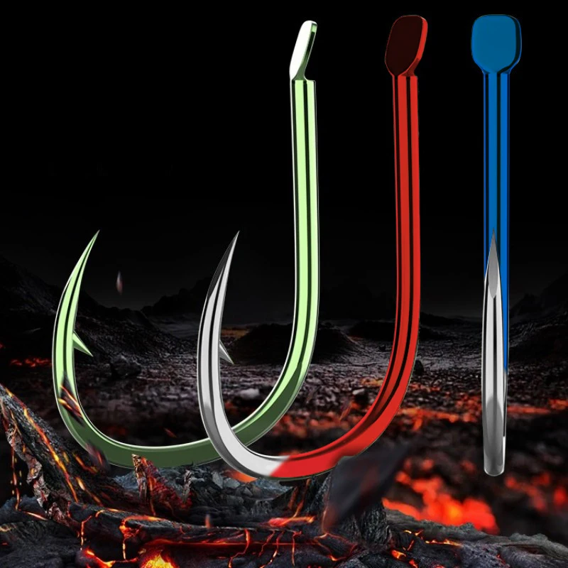 Anzuelos Jig Head planos con púas de mar – vástago pico para vinilo - imagen 3