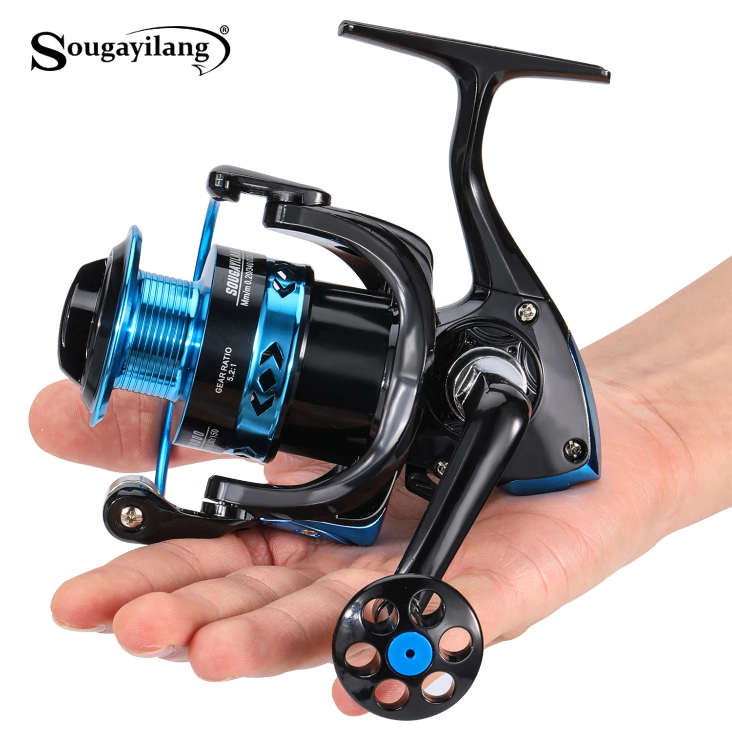 Carrete de pesca Sougayilang aluminio CNC, arrastre suave - imagen 2