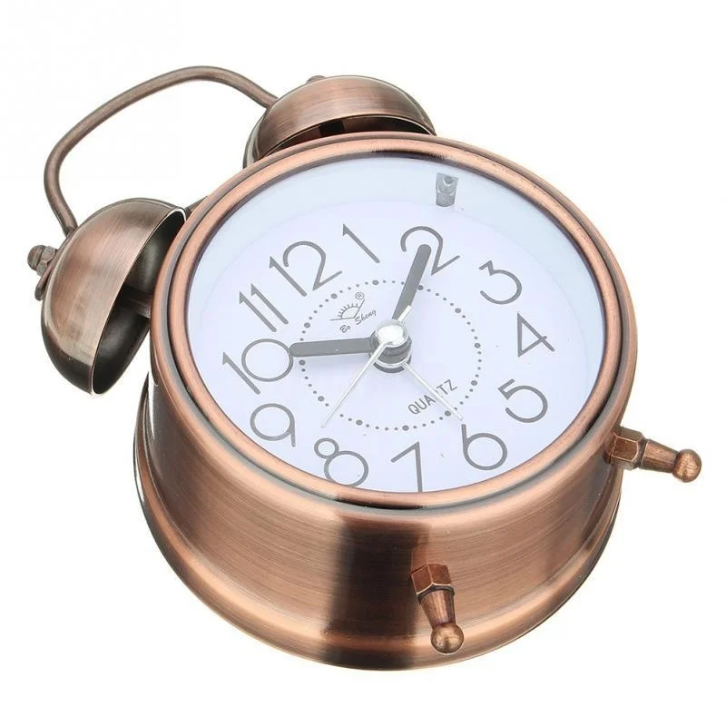 Reloj Despertador Vintage Doble Campana con Luz Nocturna - Estilo Clásico - imagen 5