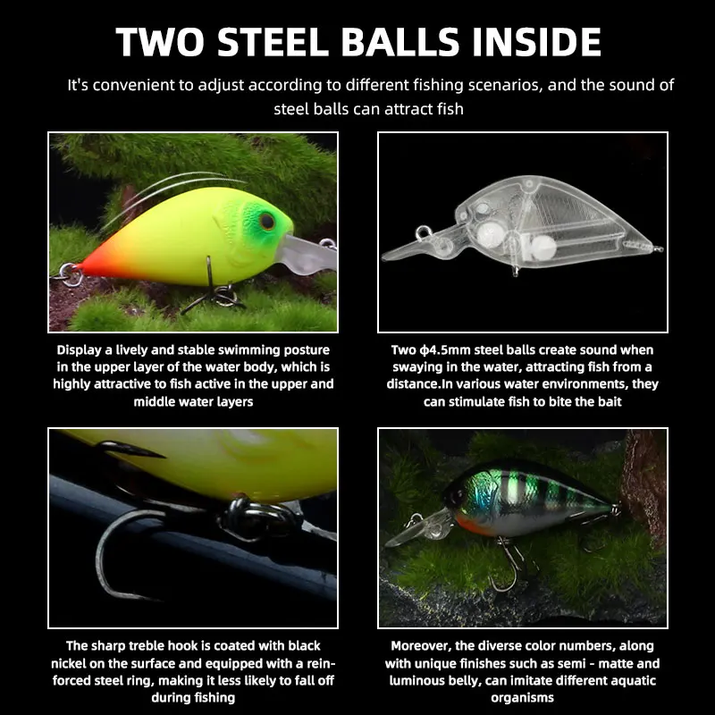 LETOYO Crankbait flotante para lubina y perca – señuelo duro - imagen 5