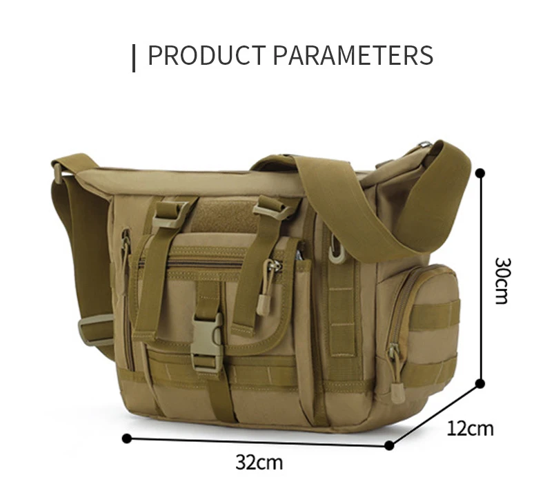 Bolsa de pesca táctica en color negro con diseño Molle