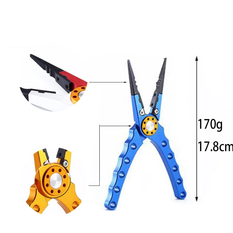Alicates de pesca WDAIREN con cuerpo azul y hoja de acero de tungsteno