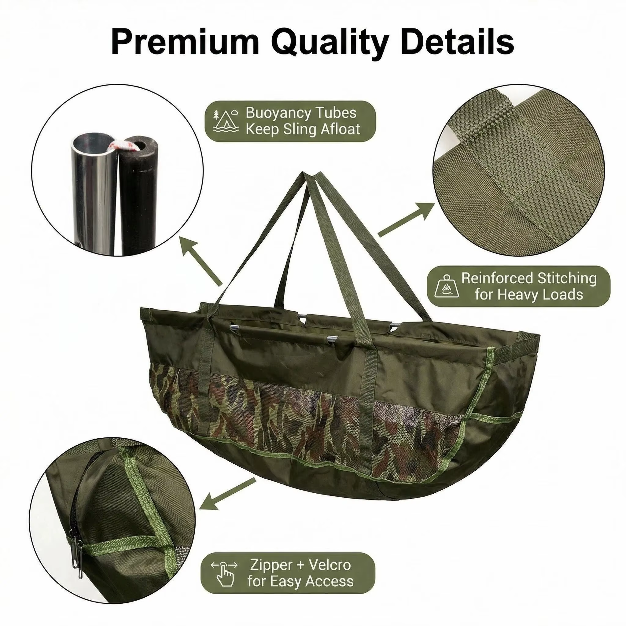 Bolsa Pesaje Carpa Flotante Hirisi W201 Plegable con Malla - imagen 4