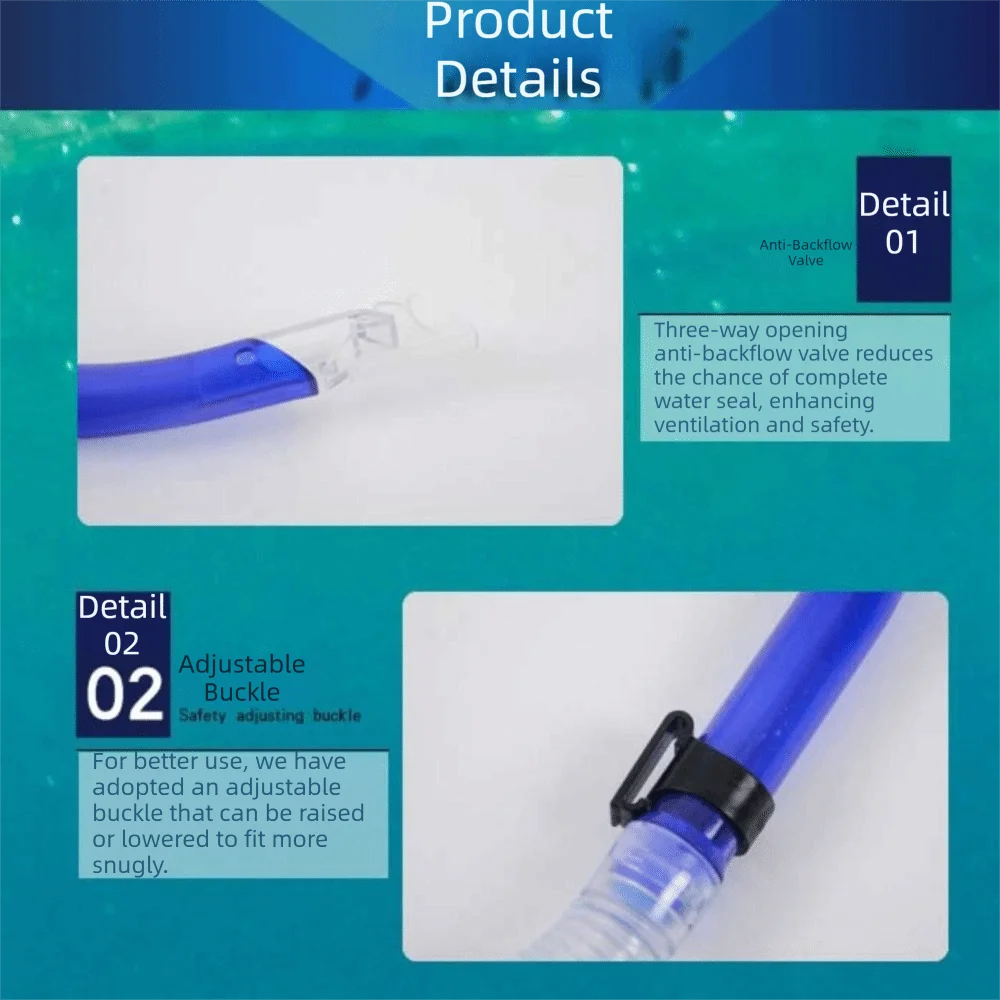 Snorkel Easy Breath con válvula semiseca y protector antisalpicaduras - imagen 3