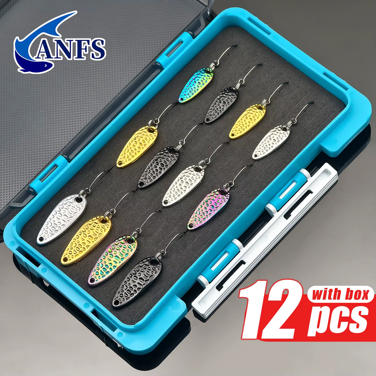 ANFS Señuelos Cuchara Metálicos Multicolor para Pesca - imagen 2