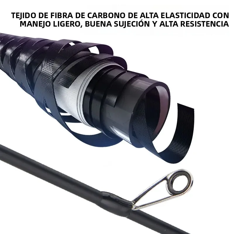 Caña ultraligera DEUKIO de carbono para spinning y trucha - imagen 2