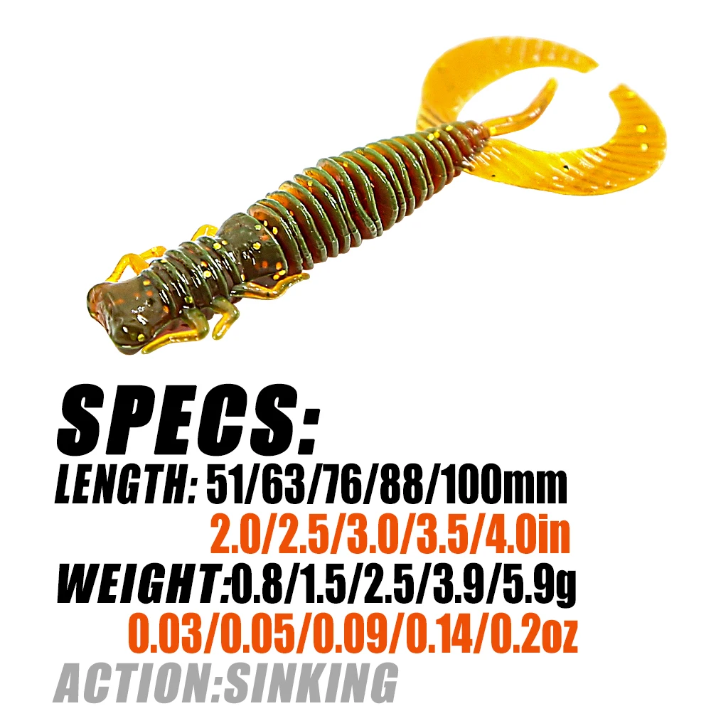 Señuelo artificial PEAK Larva en colores naturales
