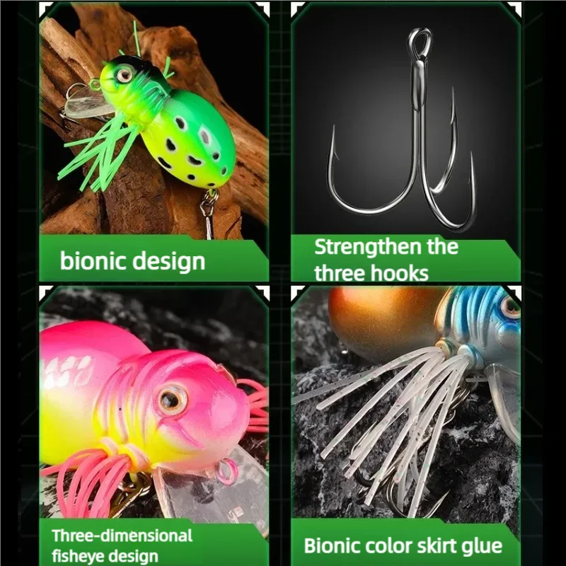 Popper flotante Minnow tipo mosca — señuelo abeja para agua dulce - imagen 5