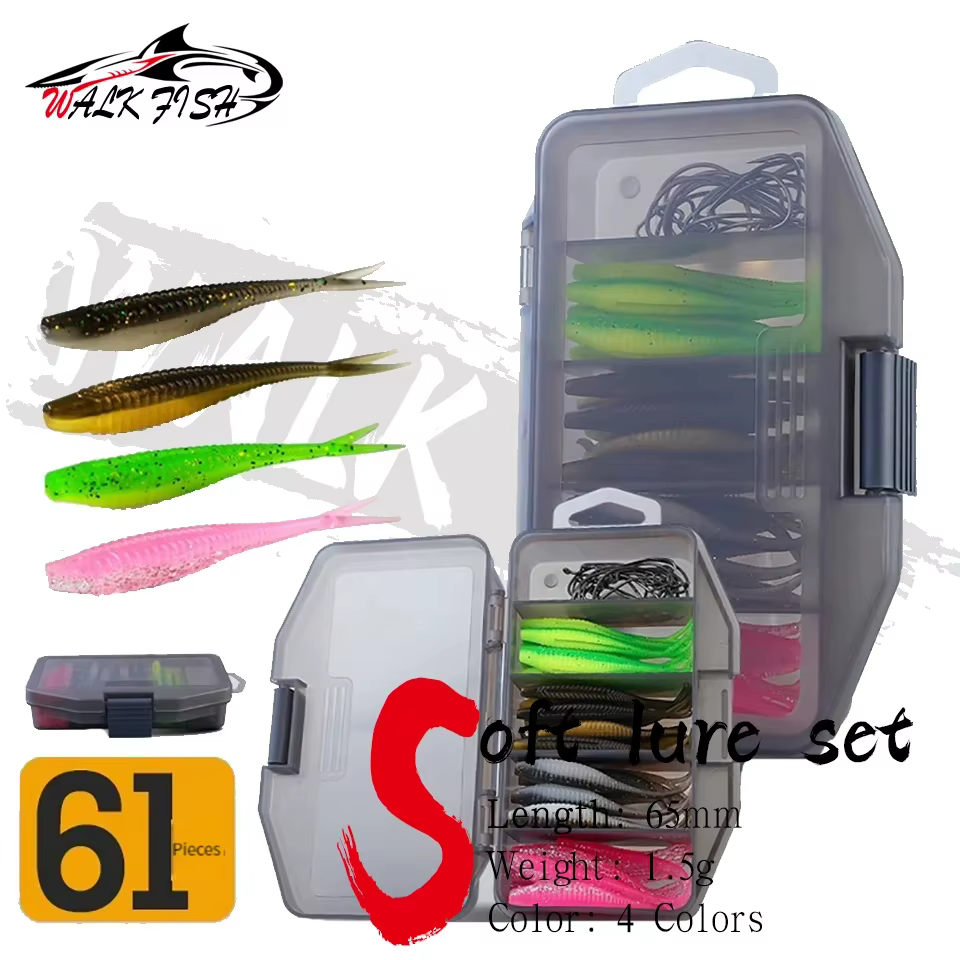 Walk Fish Estuche Profesional de Vinilo para Anzuelos Pesca