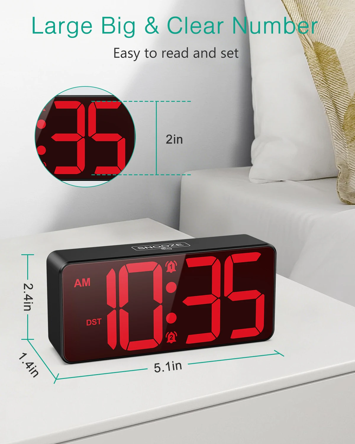 Pantalla LED extragrande del reloj ORIA