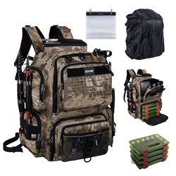 Mochila de pesca Goture Multipocket impermeable con soporte de cañas