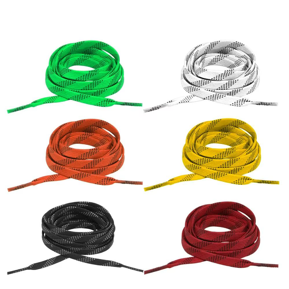 Cordones patines hockey punta encerada reforzada trenzados doble capa