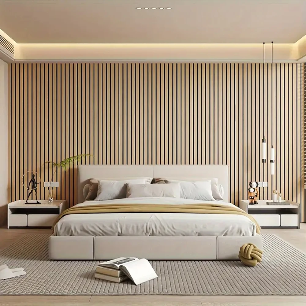 Panel decorativo con textura 3D en pared moderna