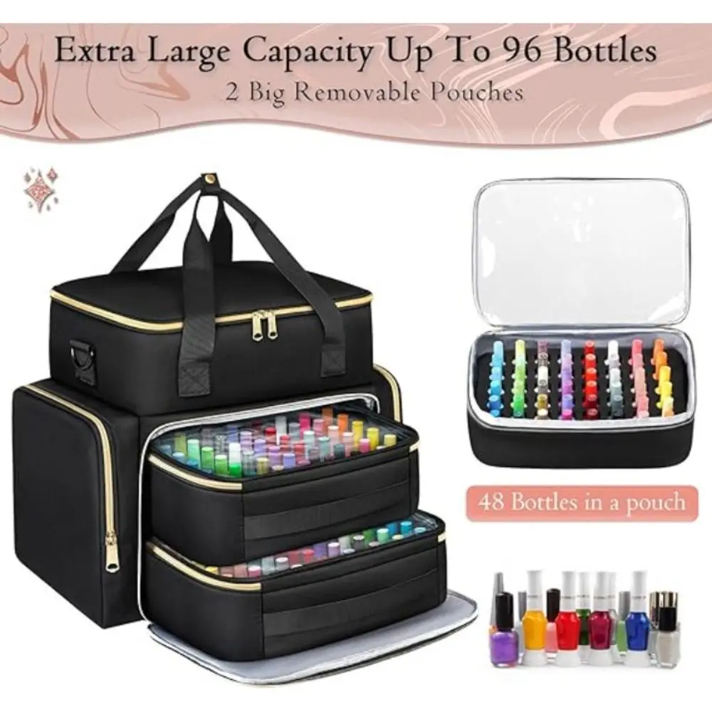 Bolsa organizadora de esmalte con correa hombro y compartimentos - imagen 3