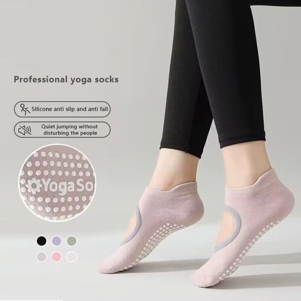 Calcetines antideslizantes silicona transpirables sin talón mujer
