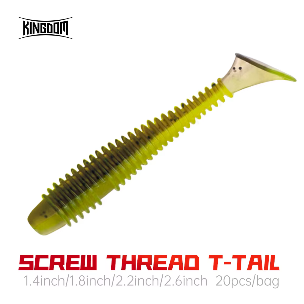 KINGDOM Señuelos Blandos con Rosca en T – Swimbaits de PVC para Pesca