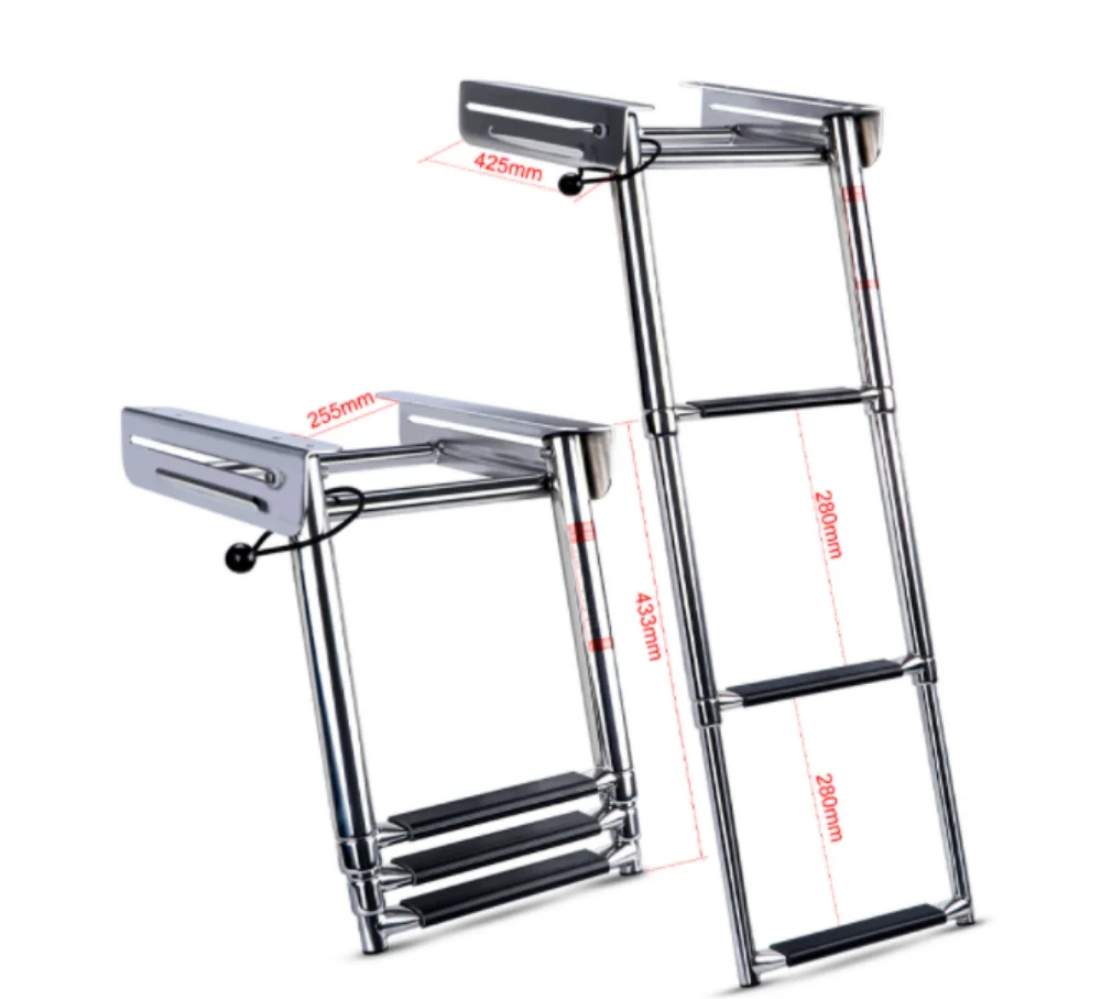 Escalera de barco telescópica acero inoxidable para pesca - imagen 2