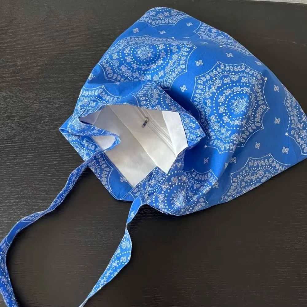 Bandolera Floral en Algodón Azul – Estilo Coreano para Jóvenes - imagen 3