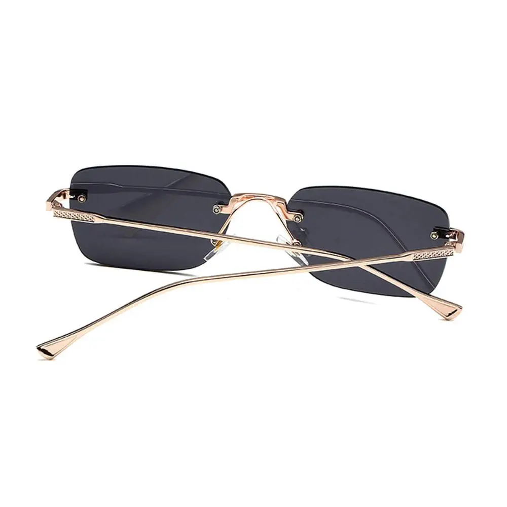 Gafas de sol sin montura estilo punk cuadradas UV400 para mujer - imagen 5