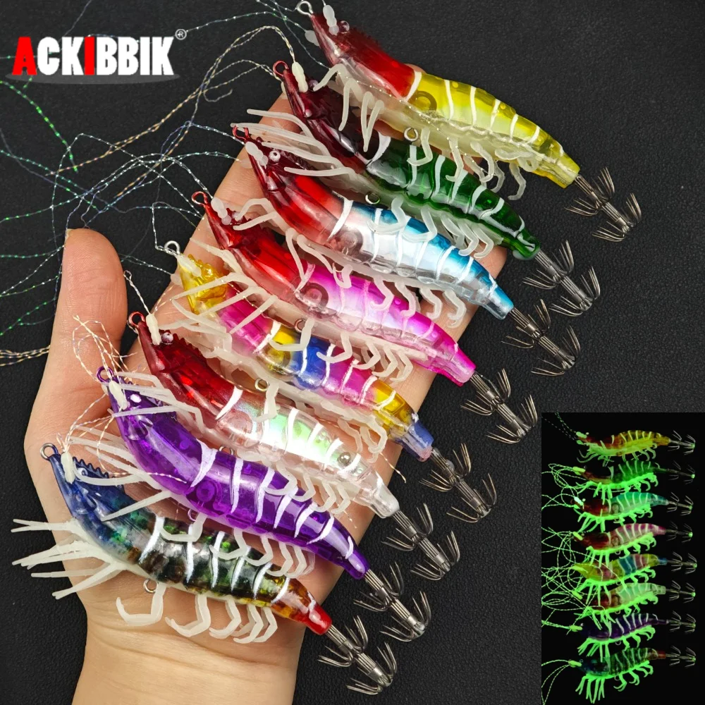 Ackibbik señuelo de camarón brillante para agua salada - imagen 3
