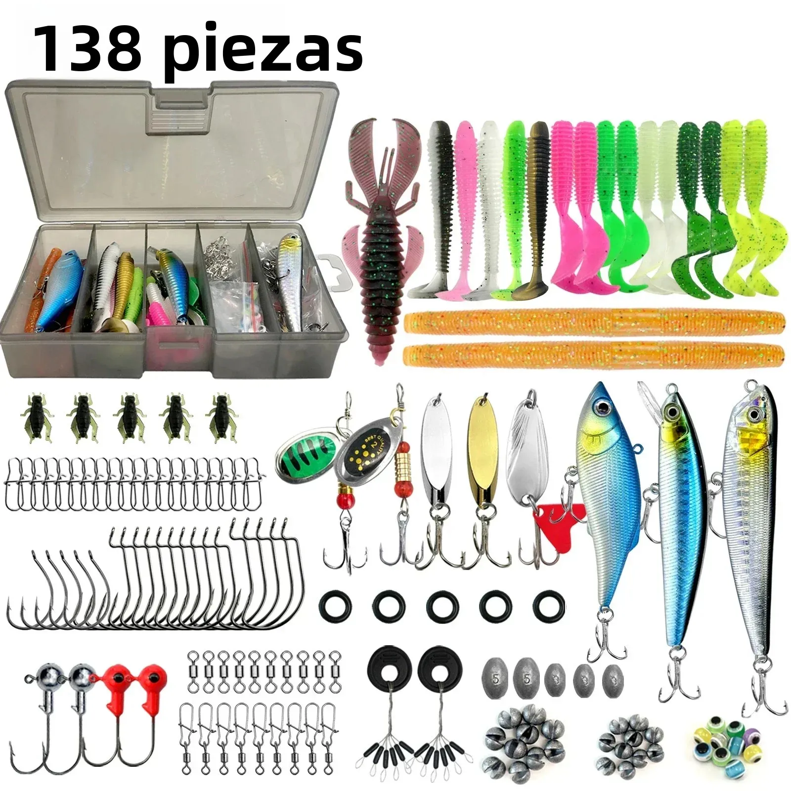 Kit de señuelos crankbait para lubina, trucha y lucio con cajas - imagen 3