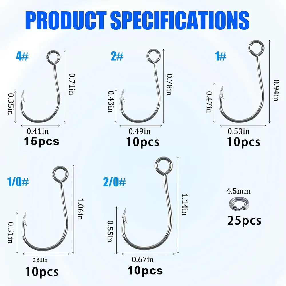 Anzuelos ojo simple con anilla para lubina y salmón - imagen 3