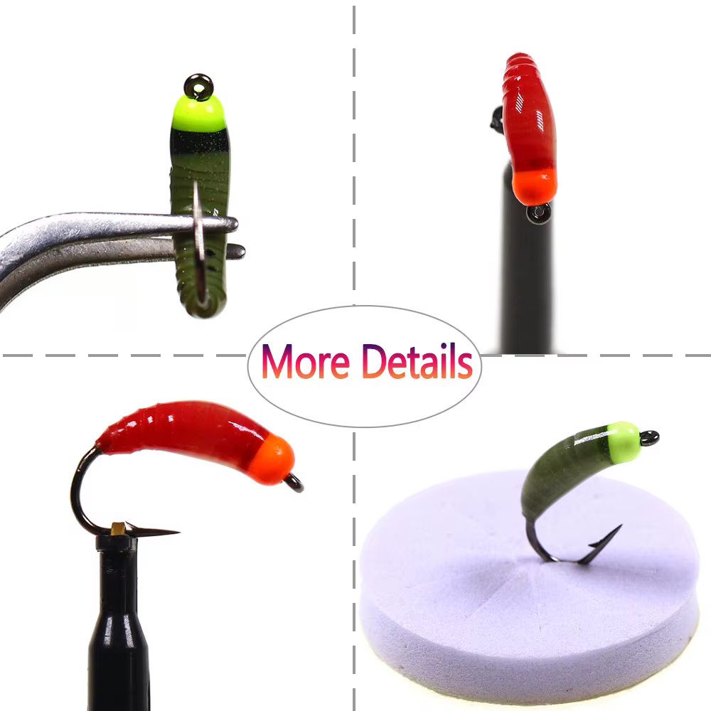 Bimoo Cabeza de tungsteno luminosa para ninfa Scud y mosca Caddis - imagen 5