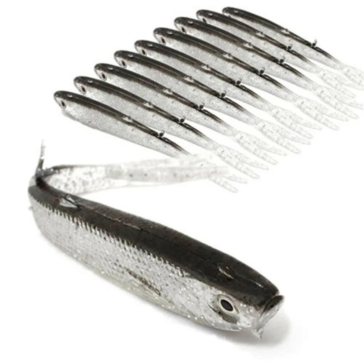Swimbait señuelo cola de horquilla – Cebo suave silicona 10cm - imagen 4