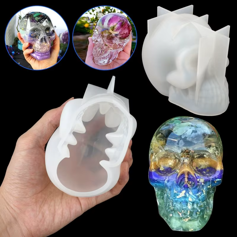 Molde de Silicona Calavera 3D para Velas y Jabón