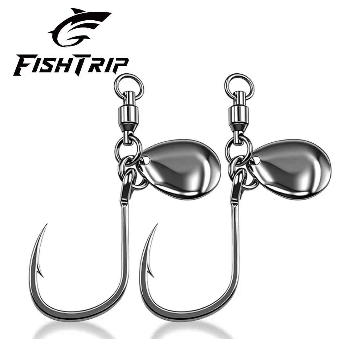 FishTrip Cucharas para Pesca con Lentejuelas Plateadas y Anzuelo Triple - imagen 4
