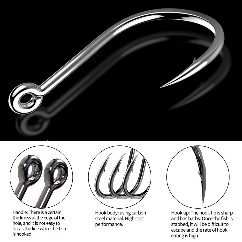 Ganchos Circle Hook Carpa – Acero carbono con púas - imagen 2