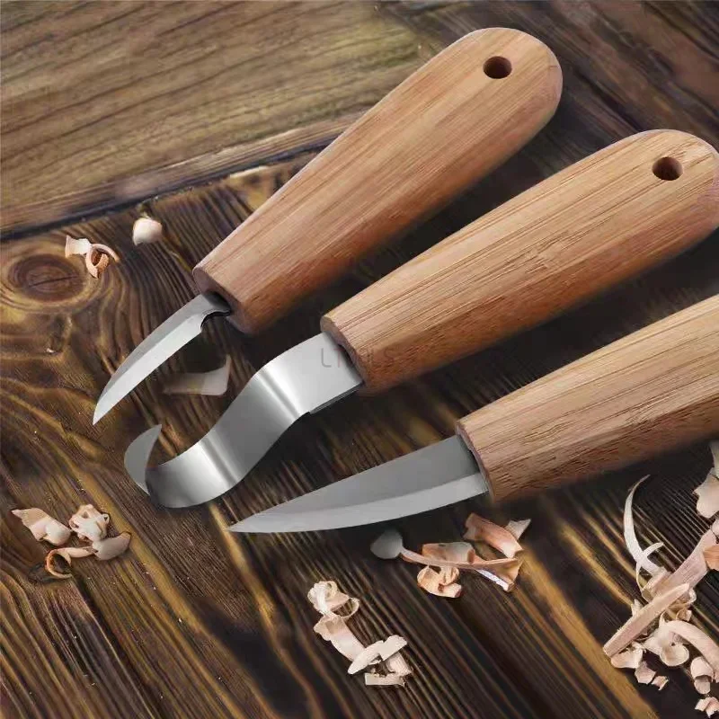 Cuchillos de tallado para madera acero cromo-vanadio con mango - imagen 5