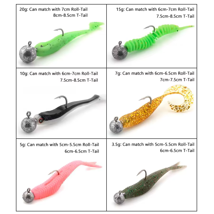 Anzuelo Jig Head FishTrip 1-28g – Para vinilo en agua dulce y salada - imagen 2