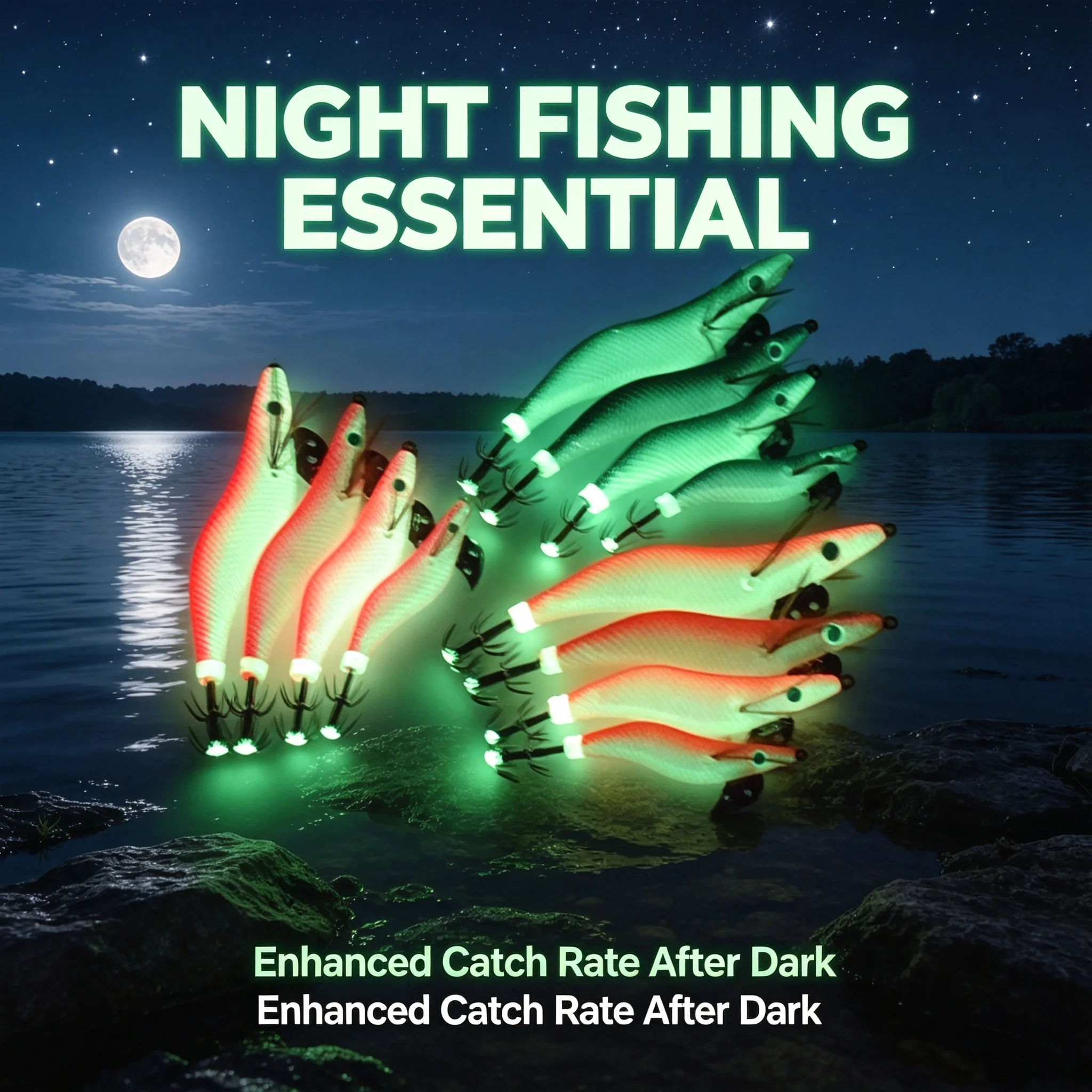 Lures biónicos para calamar con punta luminosa y cuerpo brillante - imagen 5