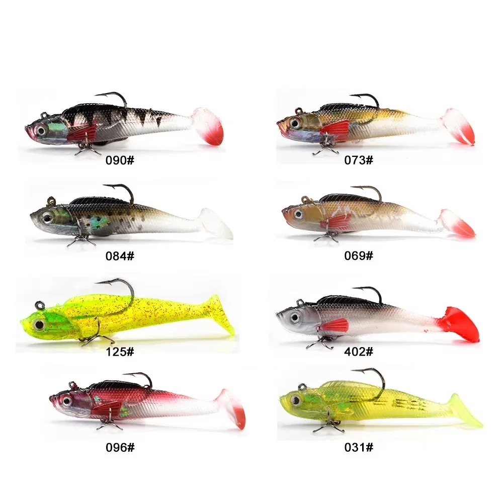 Señuelo lucio NGB vinilo jig head con anzuelo triple y ojos 3D - imagen 4