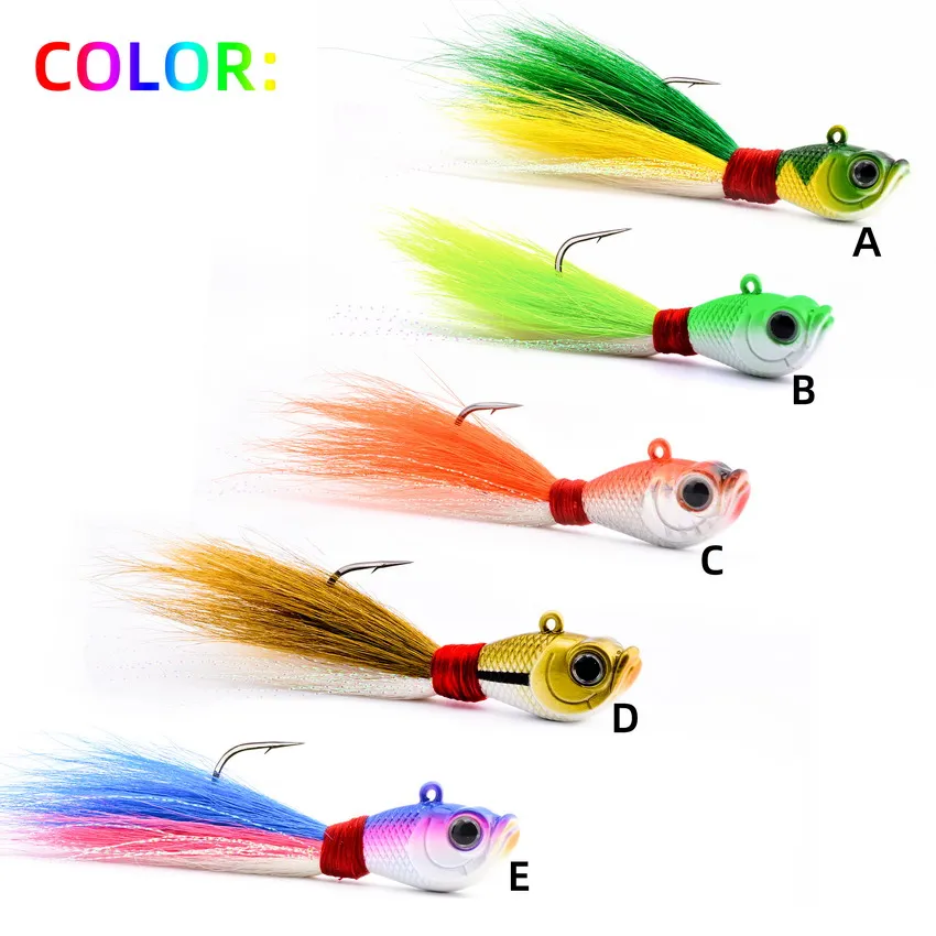 Señuelo jigging con plumas de ciervo, barba y ojos 3D - imagen 2