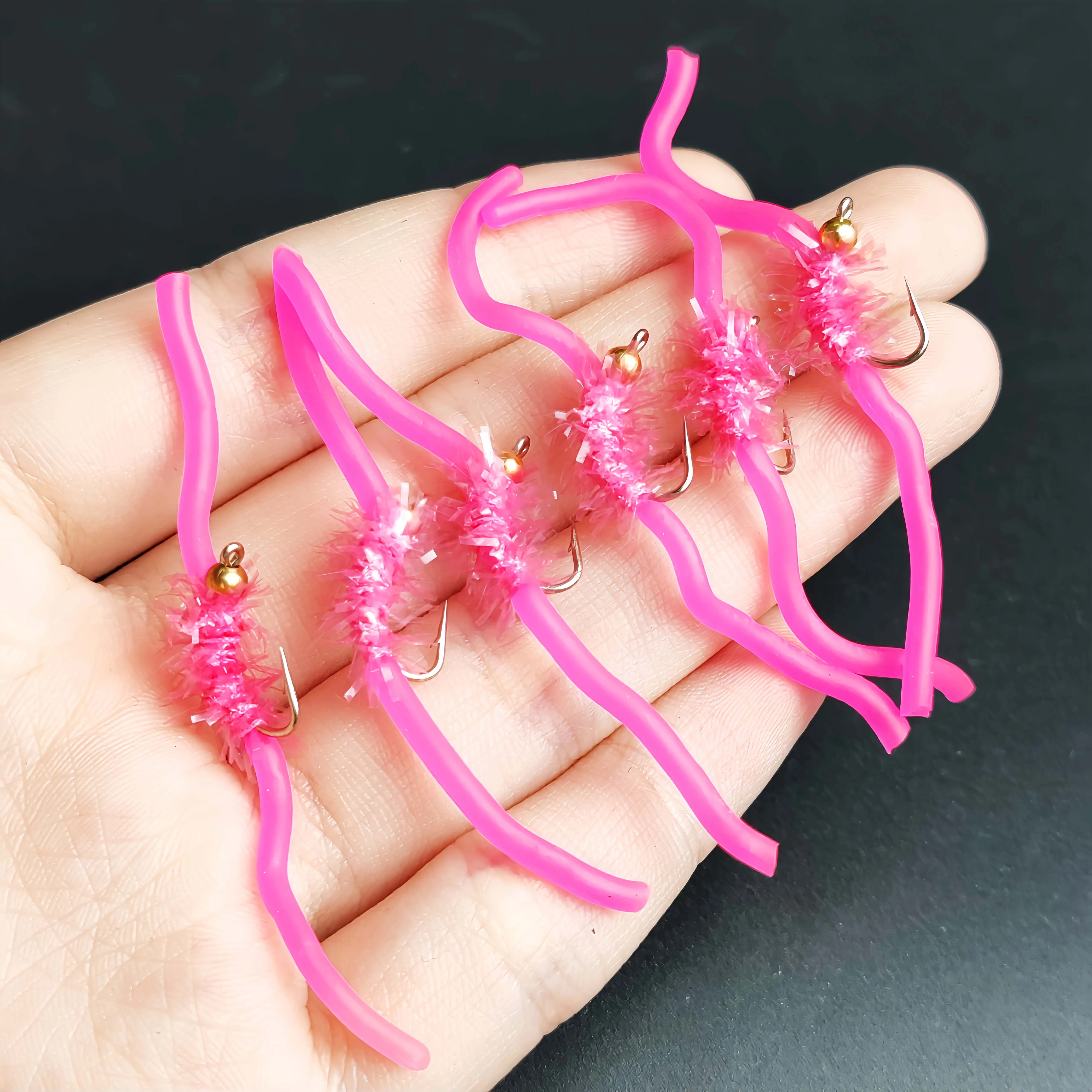 Mosca húmeda Squirmy Wormy San Juan para trucha – gusano - imagen 4