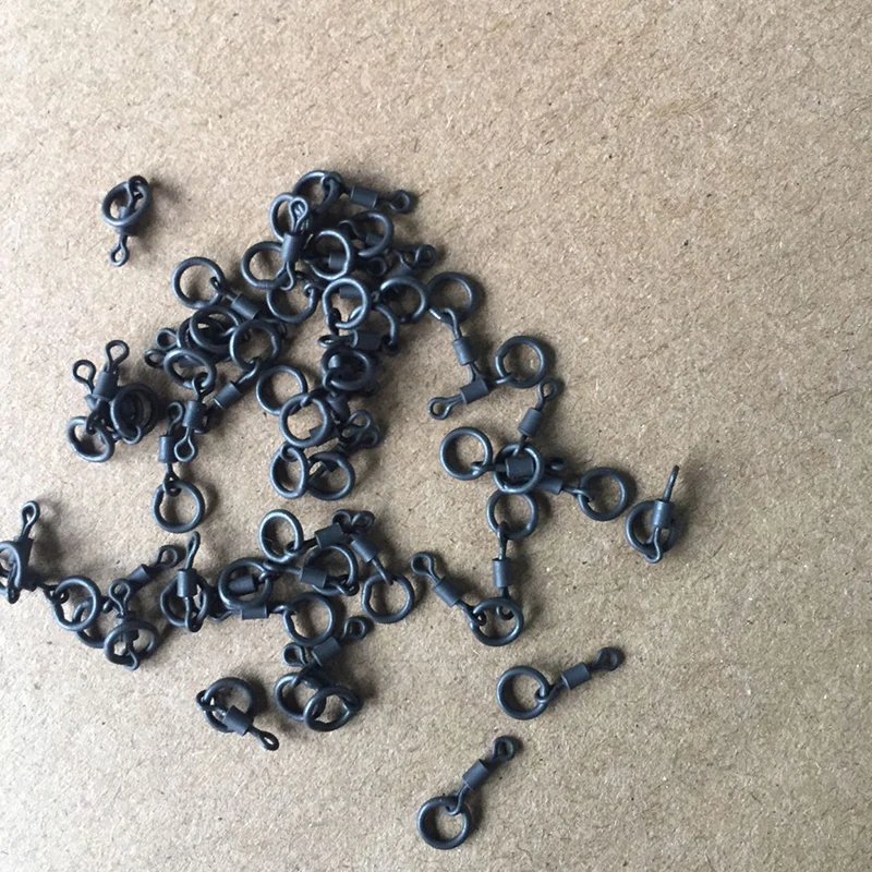 Esmerillones giratorios con anilla rápida negro mate para carpa - imagen 5