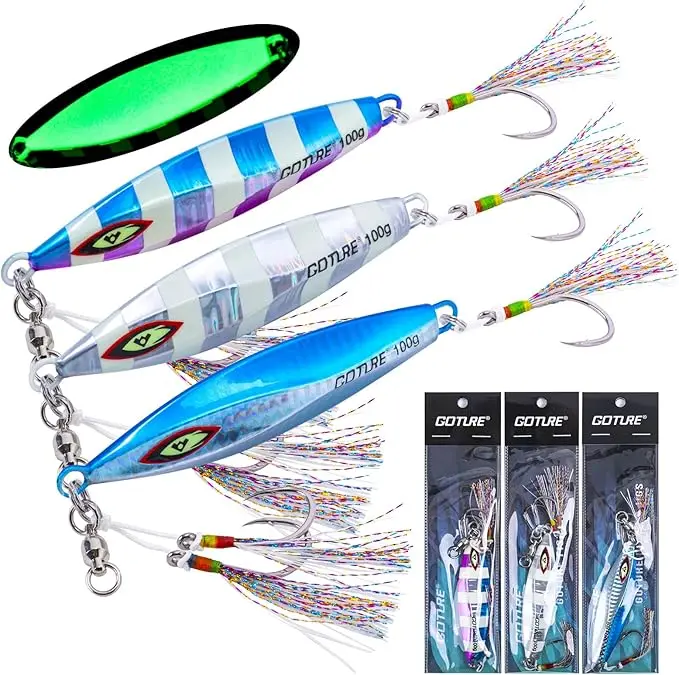 Señuelo Goture con anzuelos de doble asistencia para pesca de profundidad