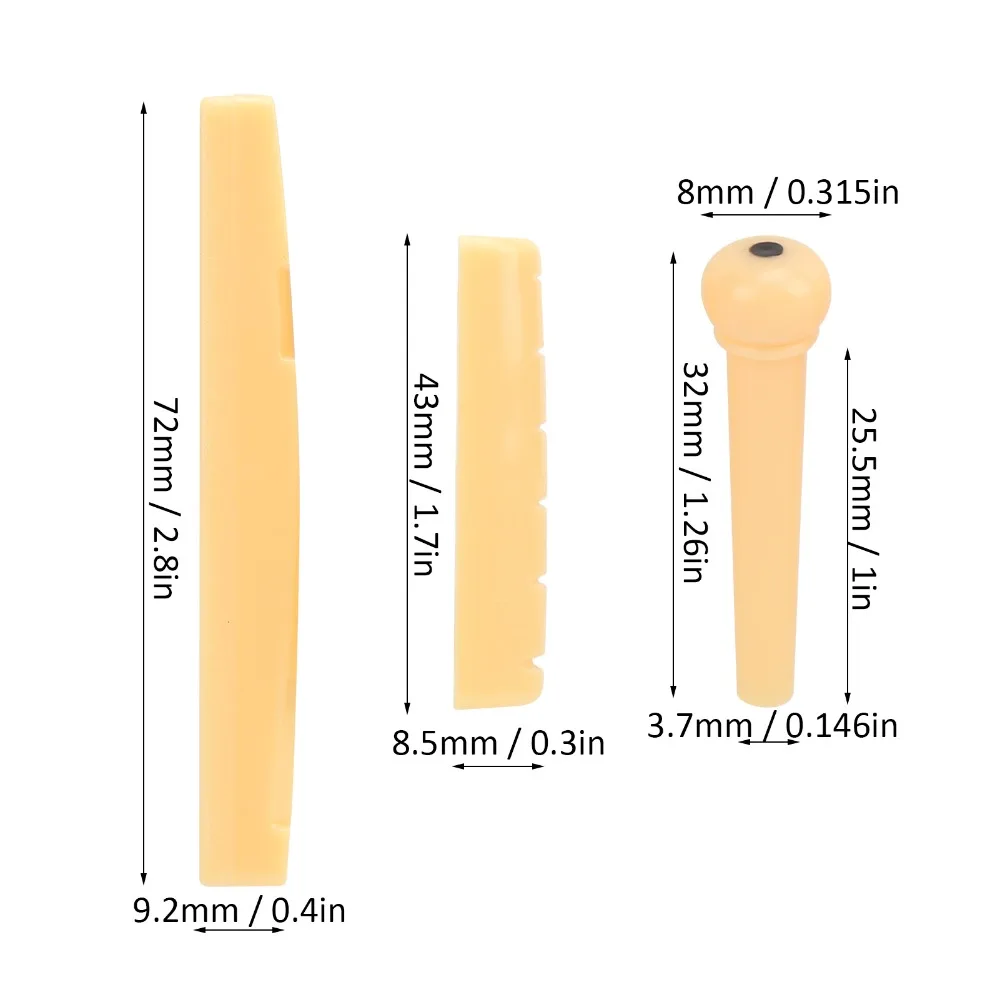 Puente y bridge pins para guitarra acústica