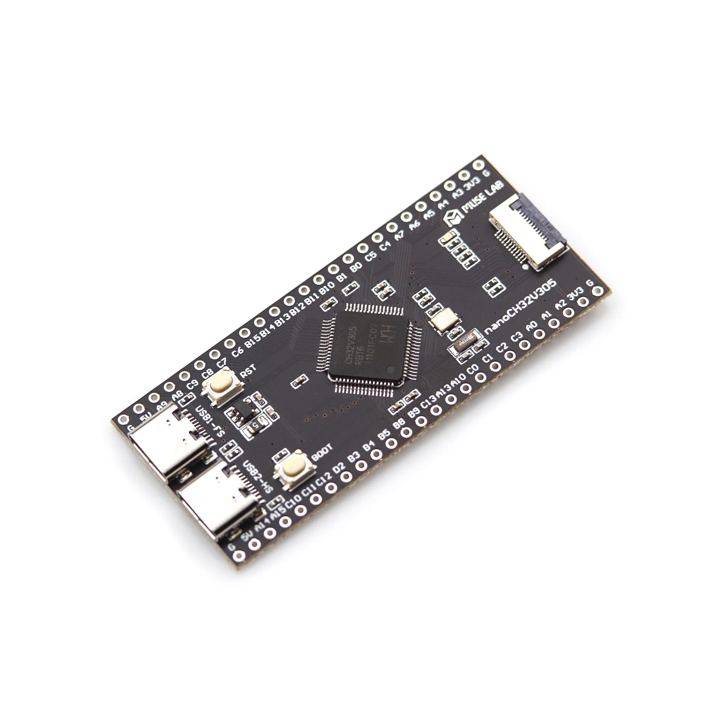 Placa nanoCH32V305 con doble conexión y puertos