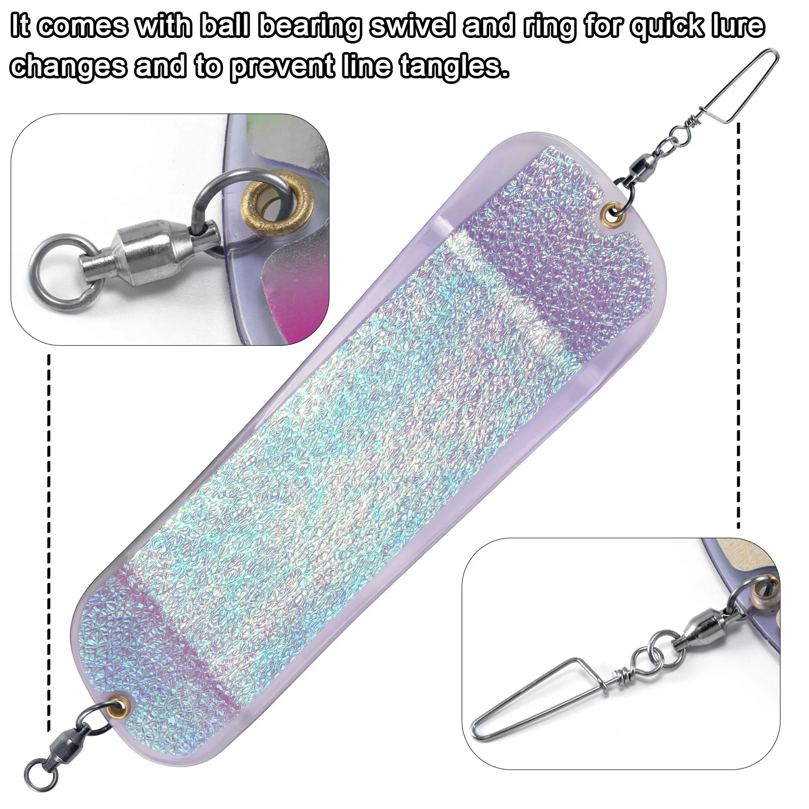 Señuelo curricán salmón con pegatina UV – Tablero buceo ABS - imagen 2