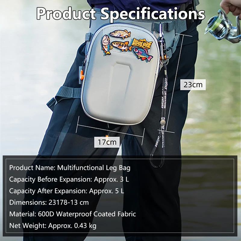 Bolsa de pesca impermeable 5L – riñonera cruzada resistente al agua - imagen 5