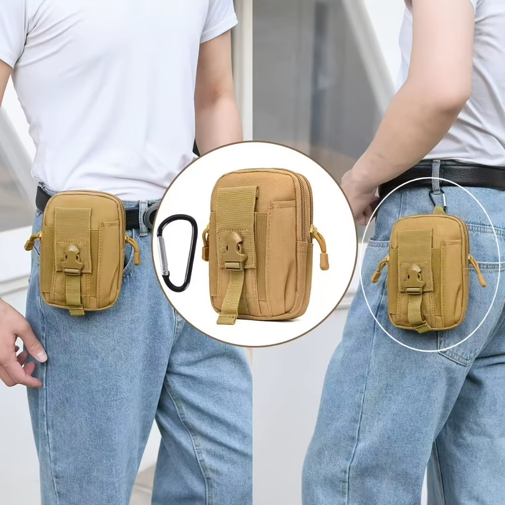 Bolsa Cintura Nylon Multifuncional para Móvil – D-Ring Hebilla Resorte - imagen 2