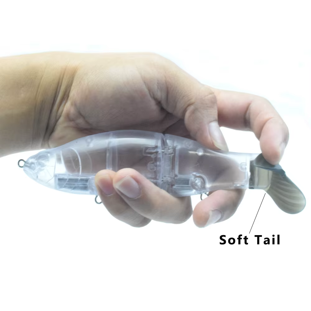Swimbait magnético cola suave 6,5" - Blanco transparente - imagen 5