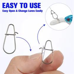 Clips de pesca Duo Lock de acero inoxidable con pasador giratorio