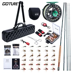 Combo caña y carrete pesca con mosca grafito ultraligero completo